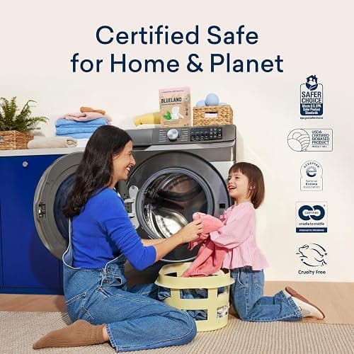BLUELAND Laundry Detergent Tablets, 36 Count, Plastic-Free Eco-Friendly Pods, Sheets, Liquid Alternative - Fragrance Free and Clear, Natural, Gentle thumbnail 6