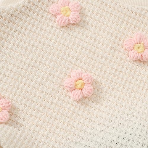Jeinxcn Toddler Baby Girl Summer Clothes Waffle Knit Floral Embroidery Sleeveless Tank Top Jean Shorts 2Pcs Outfit Set thumbnail 6