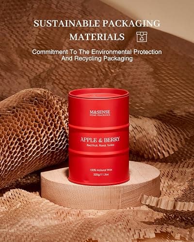 M&SENSE Apple Berry Candles for Home Scented, Soy Natural Wax Holiday Candle 11.3oz 70 Hour Slow Burning, Non Toxic Fruit & Floral Scented Candles Christmas Thanksgiving Gift for Women thumbnail 8