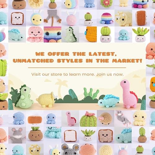Crochet Kit for Beginners, Beginner Crochet Kit for Adults with Step-by-Step Video Tutorials, DIY Crochet Animal Kits Kids Knitting Supplies, 4 Pack Dinosaurs (40%+ Yarn) Knitting Patterns thumbnail 7