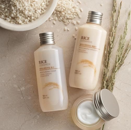 The Face Shop Rice Ceramide Moisturizing Emulsion - Rice Extract - Lightweight Face Moisturizer - Brightening - Hydrating Targets Dryness - Strengthens Skin Barrier - Face Lotion - Korean Skin Care - Moisturizing Emulsion thumbnail 7