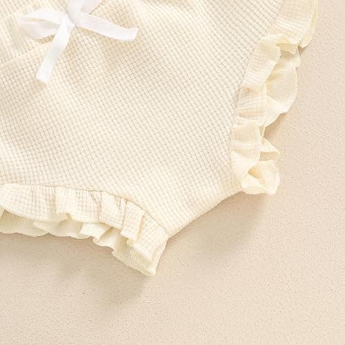Kavousa Newborn Baby Girl Summer Clothes Floral Embroidery Hater Romper Bloomers Shorts Set Headband Cute Baby Girl Outfit thumbnail 7