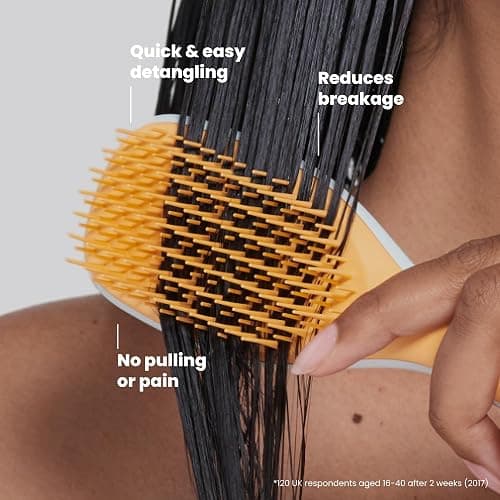 Tangle Teezer Ultimate Detangler Brush, Eliminates Knots & Reduces Breakage, Travel-Size Mini Hair Brush for Straight to Wavy Hair Types, Ice Blue & Sweet Orange thumbnail 4