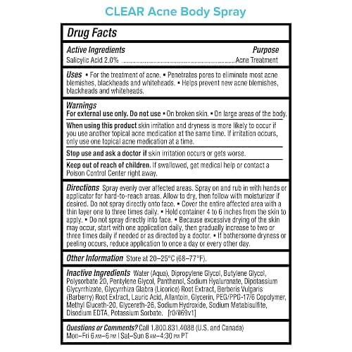 Paula's Choice CLEAR Salicylic Acid Exfoliating Body Acne Spray, 4 Fl Oz | Bacne Spray with 2% BHA, Back Acne Treatment for Clogged Pores, Blackheads & Breakouts, Alcohol-Free, Fragrance-Free thumbnail 5