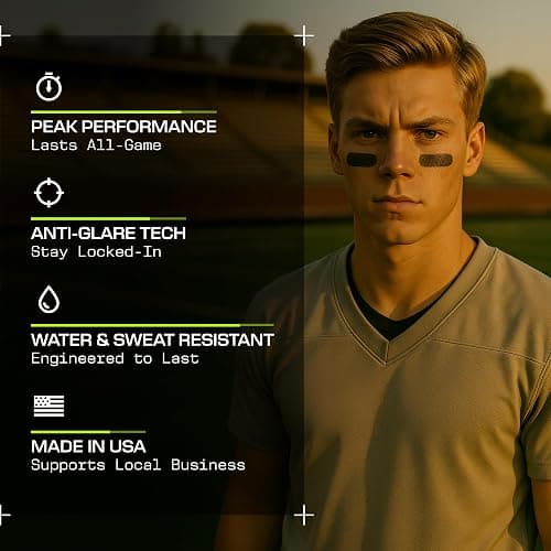 D.R.I.P Over Skill Eye Black & Sports Face Paint, Natural Ingredients, Dermatologist-Tested, Hypoallergenic, Anti-Glare Drip for Baseball, Football, Lacrosse, Stocking Stuffers for Teen Boys & Kids thumbnail 3