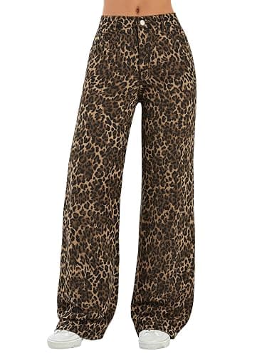 EMMIOL Women's 2026 Wide Leg Jeans Distress Mid Waist Denim Pants Vintage Y2K Trousers - Image 1