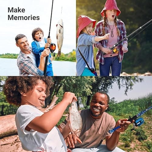 Lanaak Kids Fishing Pole, Kids Portable Telescopic Fishing Rod Set, Tackle Box and Fishing Net Combo Kit, Kids Fishing Gear for Boys and Girls Age 5-10 and Youth thumbnail 6