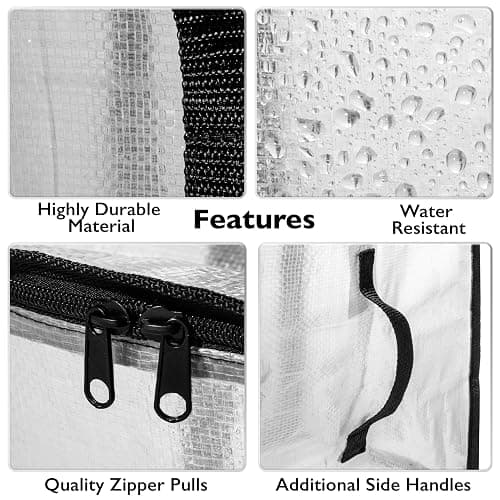 ClearSpace Oversized Moving Bags or Storage Bag – Large Moving Boxes with Backpack Straps, Zippers & Handles – Heavy-Duty Packing Bags for Moving, College Dorm, Christmas Decorations, 6 Pack thumbnail 4
