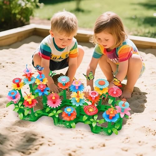 SpringFlower Toys for Girls 3 4 5 6 7 Years Old, Flower Garden Building Kit with Storage case,Educational STEM Toy and Preschool Garden Play Set for Toddlers, for Kids,148pcs thumbnail 2