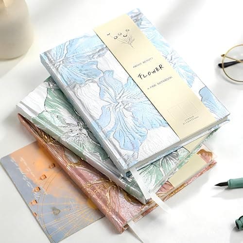 ipoul Hardcover Journal, Flower Notebook, A5, 6x8, Lined Pages, Lay-flat, Beautiful Journal for Women, Lily Flower, Blue Journal for Writing, Personal Notebook, Dream Journal, Self Care Journal thumbnail 7