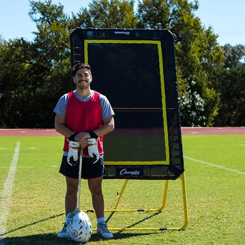 Champion Sports Deluxe Lacrosse Target: Ball Return Bounce Back Net Set for Professional, College and Grade School Training & Drills thumbnail 9