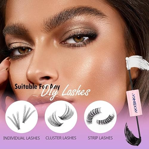 AKXSINKA Lash Bond and Seal Lash Glue, Lash Cluster Glue for DIY Eyelash Extension, Strong Hold 72 Hours eyelash bond and seal waterproof for sensitive eyes thumbnail 6