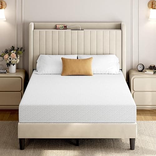 Yaheetech 8 Inch Full Size Mattress 3 Foam Layer Cooling Gel Memory Foam Mattresses, Green Tea for Fresher Sleep, Medium Firm, No Fiberglass, CertiPUR-US Certified, Full Mattress in a Box - Image 1