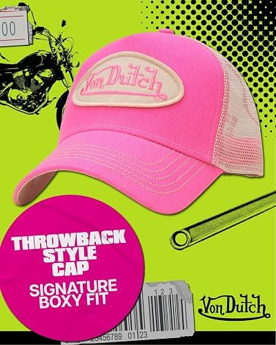 Von Dutch Unisex Trucker Hat - Curved Bill Mesh Back Retro Classic Adjustable Snapback Baseball Cap for Men and Women thumbnail 3