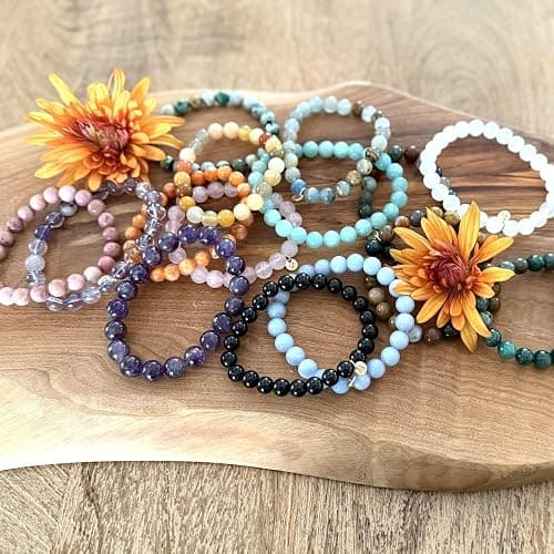 Wendy Kleiner Crystal Bracelet and Crystal Bracelet Stack – Healing Stone Beads – Small Size Beads - Spiritual Energy Jewelry – Elastic, Unisex, Gift-Ready thumbnail 8