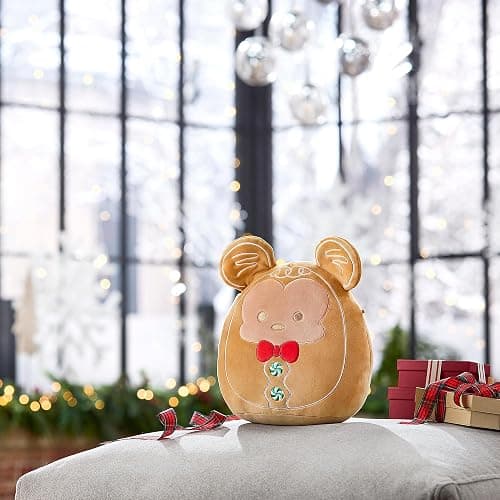 Disney Store Official Mickey Mouse Gingerbread Squishmallows Plush - 10 Inch Disney Christmas Stuffed Animal with Embroidered Features, Detailed Plush Sculpting and Soft Squishy Fill thumbnail 2