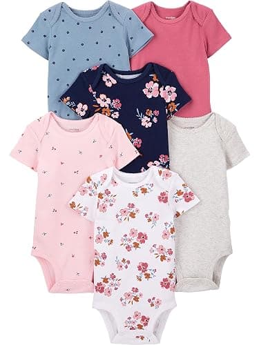Simple Joys by Carter's Baby Girls 6 Pack Short Sleeve Bodysuit - Image 1