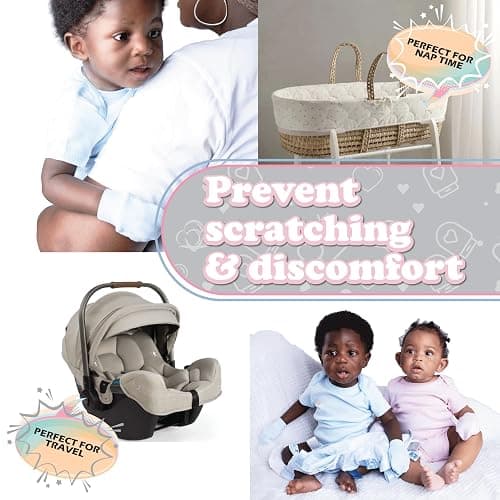 Soft Touch 100% Cotton Baby Anti Scratch Mittens - 4 Pack (Grey) - Grey - 4 Packs thumbnail 3