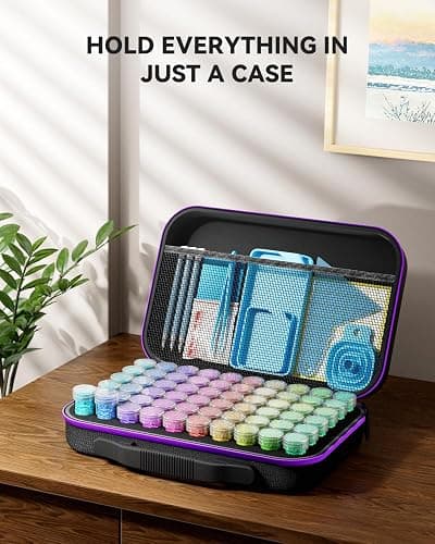 ARTDOT 60 Slots Storage Container for Diamond Art Kits for Adults, Portable Bead Storage Boxes for Diamond Painting Accessories and Tools thumbnail 2
