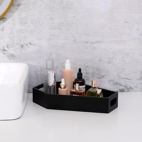 ZJPZYXDHZFC Gothic Coffin Decor Gothic Wooden Makeup Organizer for Vanity,Spooky Halloween Decor for Bathroom,Living Room or Bedroom Witchy Gifts for Women-Black thumbnail 4