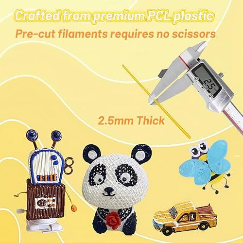 Logiim 32 Colors PCL 2.5mm 3D Pen Filament Refill Compatible with 3Doodler Start+, Low Temperature Filament, 15 cm x 5 pcs Total 2400cm, Safe & Easy-Use Refill 160Pcs thumbnail 7