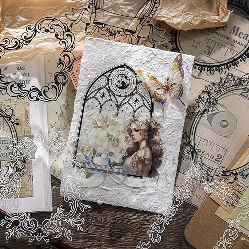 60 PCS Cutout Lace Vintage Scrapbook Stickers Washi Sticker Journal Scrapbooking StickersDecorative Paper DIY Aesthetic Bullet Journaling Supplies thumbnail 4