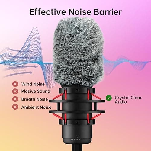 Windscreen/Pop Filter for HyperX QuadCast (S) Microphones - Furry Mic Cover for Wind & Ambient Noise Reduction with Top Hole Access for Mute Button (Furry-Gray) thumbnail 4