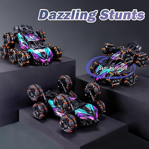 NEXBOX Cool 8 Wheels Hand Controlled RC Stunt Car Toys, Xmas Gifts and Birthday Presents for Kids, Gesture Sensing Remote Control Cars for Boys Age 6 7 8-10 11 12 Year Old thumbnail 4