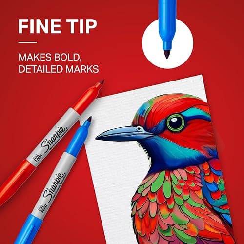 Sharpie Permanent Markers, Fine Tip, 12 Count - Quick Drying, Fade Resistant, Arts & Crafts, Desk, Office Supplies thumbnail 6