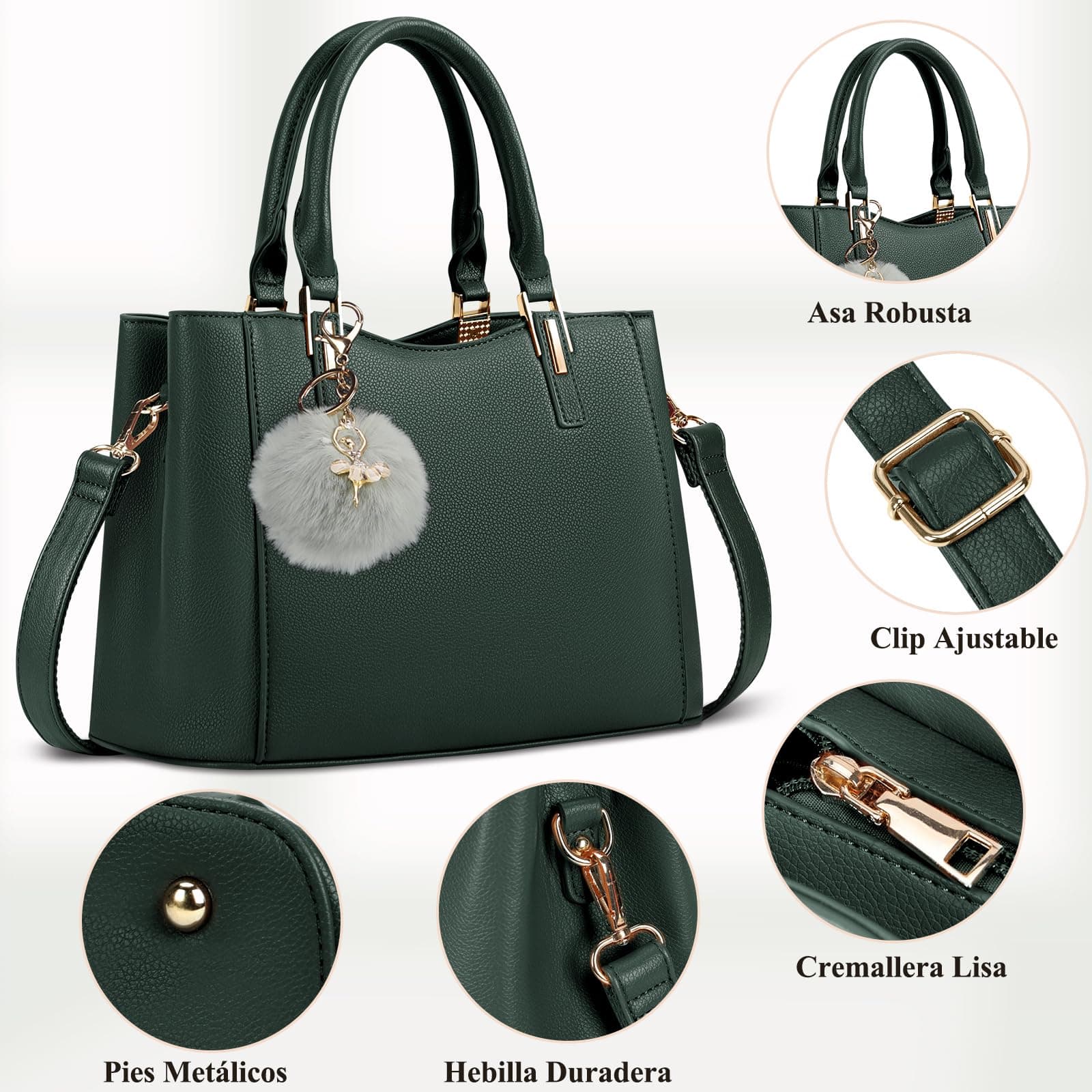 NUBILY Bolsas de Mujer, PU Monederos de cuero para Mujeres Impermeable Crossbody Mujeres Bolsos Antirrobo Tote Monedero Señoras thumbnail 5
