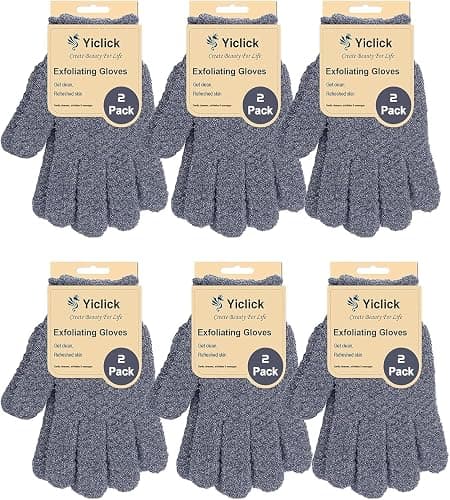 Yiclick 12Pcs Heavy Exfoliating Gloves, Body Scrub Glove For Shower Bath, Body Scrub Exfoliator, Exfoliating Body Scrubber for Bath Shower Exfoliation, Exfoliate Sponge Loofah Washcloth Mitt Men Women - Image 1