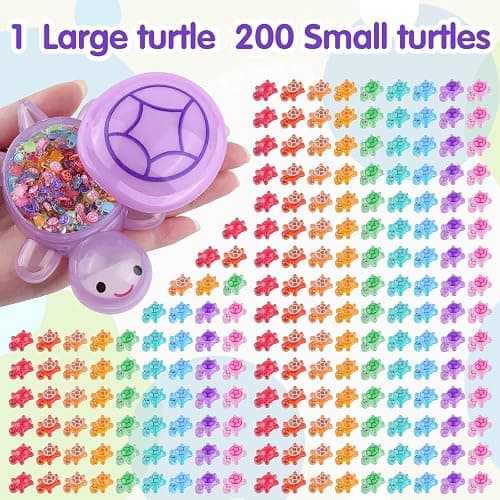 200 Pcs Mini Resin Turtle with 1 Pc Jumbo Resin Purple Turtles, Luminous Miniature Tiny Turtles to Hide Glow in The Dark for Fairy Garden Dollhouse Micro Landscaping thumbnail 4