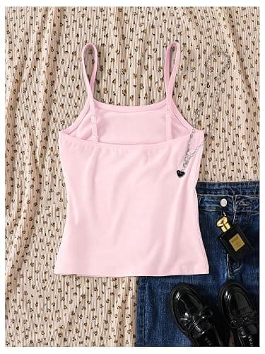 SOLY HUX Girl's Striped Cami Tops Spaghetti Strap Tank Top Summer Camisole | Basic thumbnail 3