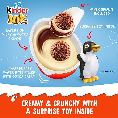 Kinder Joy Egg, Treat Plus Toy, Sweet Creams and Chocolatey Wafers, Individually Wrapped, 15-count, 10.5 oz thumbnail 4