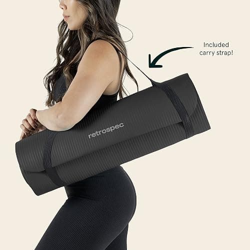 Retrospec Solana Yoga Mat Thick 1/2in Non-Slip Workout Mat with Nylon Strap - 72x24in Exercise Mat for Pilates, Stretching & Fitness - BPA Free, Easy Clean thumbnail 7