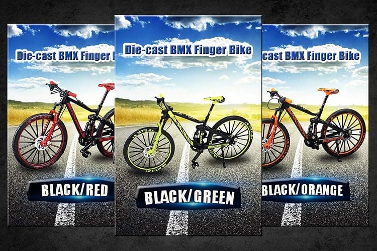 YEIBOBO ! Alloy Mini Downhill Mountain Bike Toy, Die-cast BMX Finger Bike Model for Collections (Black/Green) thumbnail 7