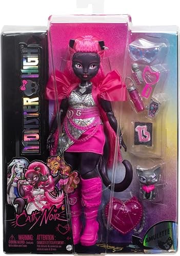 Monster High Catty Noir Doll with Pet Cat Amulette and Accessories Like Backpack, Music Book, Microphone and More thumbnail 6