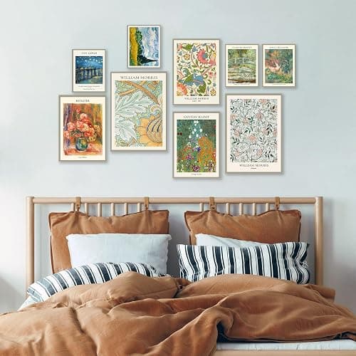 Vintage Eclectic Wall Art Prints Set of 9, Abstract Eclectic Wall Decor Matisse William Morris Van Gogh Monet Maximalist Famous Artist Painting Pictures, Trendy Maximalism Poster for Aesthetic thumbnail 2