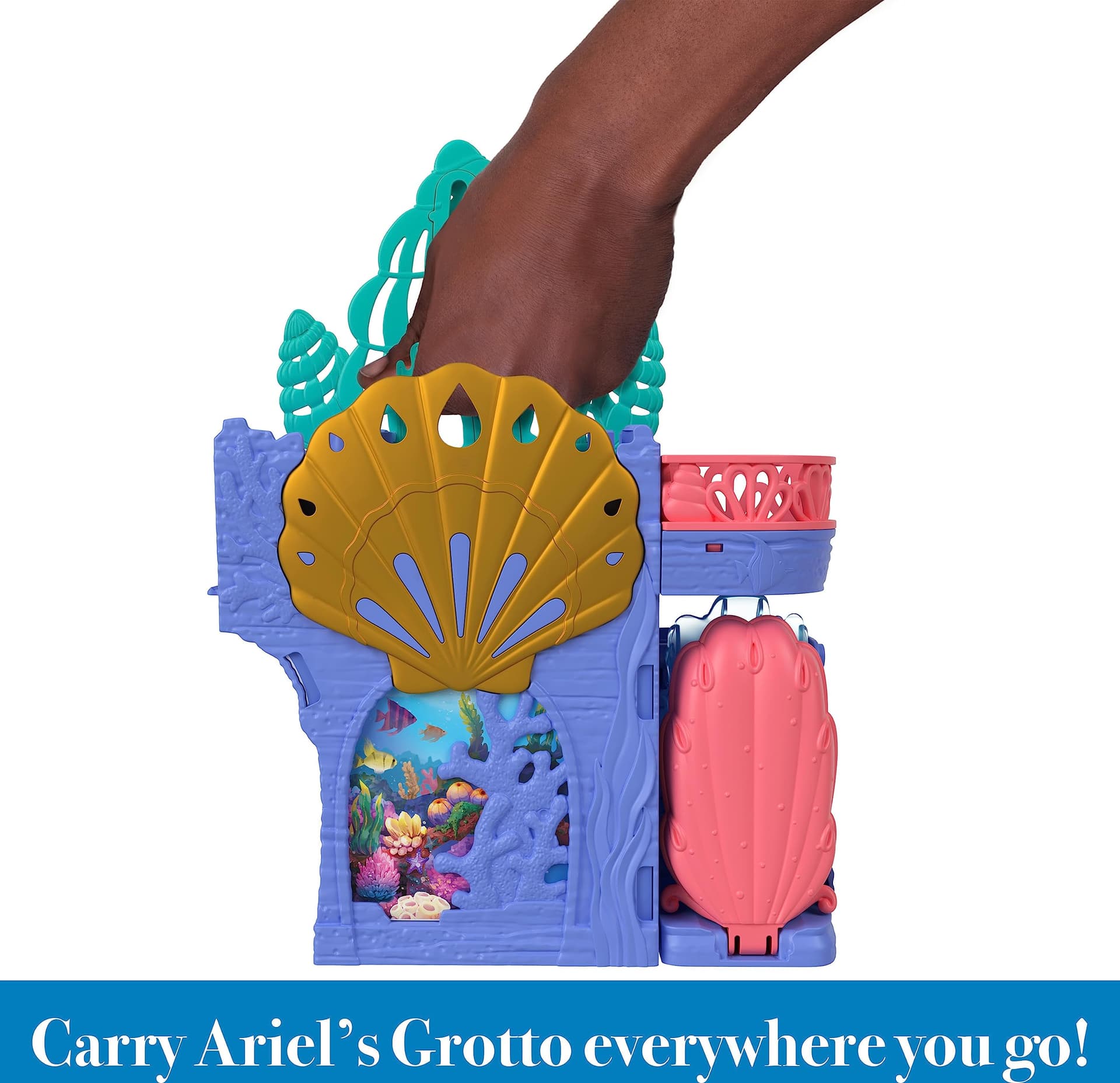 Disney The Little Mermaid Storytime Stackers Ariel s Grotto Playset, Stackable Dollhouse with Small Doll and 10 Accessories thumbnail 3