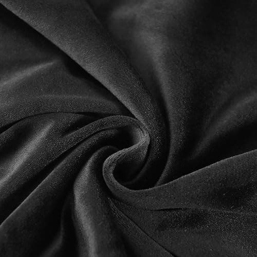 Deisy Dee Velvet Cross Legged Office Chair Covers - Upgrade Your Armless Wide Seat Computer Task Chair with Soft and Vibrant Velvet Stretch Covers - Transform Your Workspace in Minutes (Black) thumbnail 7