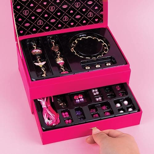 Make It Real Glamour Jewelry Set - Jewelry Box & Friendship Bracelet Kit with Beads, Chains & Charms for Girls & Teens - Ages 8+ thumbnail 6