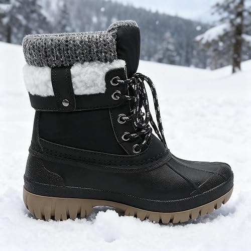 Berhood Boys Girls Winter Snow Boots Waterproof Anti-slip Warm Lining Shoes (Toddler/Little Kid/Big Kid) thumbnail 3