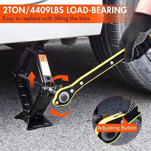 Scissor Car Jack 2 Ton (4409 lbs) Tire Changing Kit with Lug Wrench - Emergency Kit for Car, SUV, MPV thumbnail 3