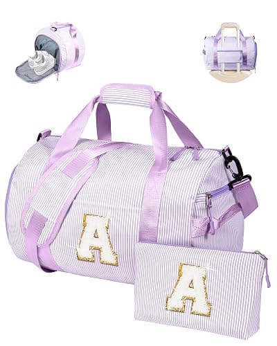 Vogewood Graduation Gifts for 9 Years Old Girl, Girls Travel Duffle Bag, Gifts for Teenager, Dance Bag for Girls, Kids Overnight Bags with Shoe Compartment, Teen Girl Gifts Trendy Stuff (Letter A) - Image 1