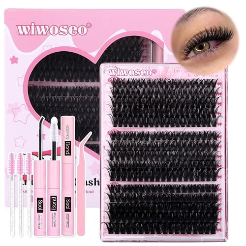 wiwoseo Individual Eyelashes Cluster Lashes Kit Lashes Individual Cluster Kit 60+80+100D Lash Clusters Eyelash Extensions Eyelashes Individuals Kit with Bond and Seal Lash Glue (10-18MM) thumbnail 8