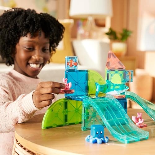 MAGNA-TILES Coral Reef 25-Piece Magnetic Construction Set, The Original Magnetic Building Brand thumbnail 4