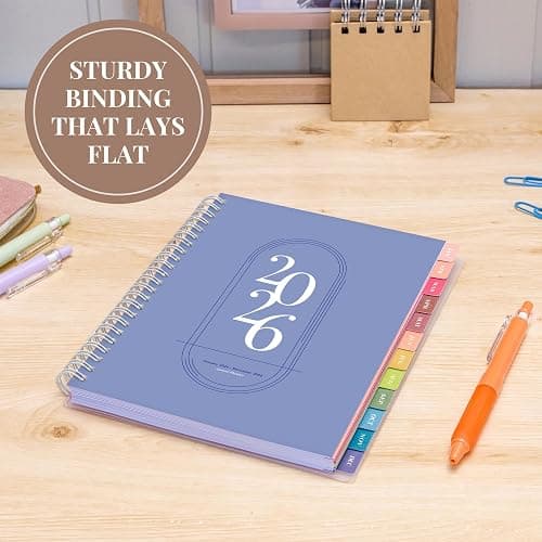 Rileys 2026 Planner, Agenda Planner With Weekly And Monthly View, Daily Agenda Book And Yearly Planners Calendar Book, Spiral Bound With Tabs, Notes, Goals And Holidays (Blue, 8 x 6 in) thumbnail 9