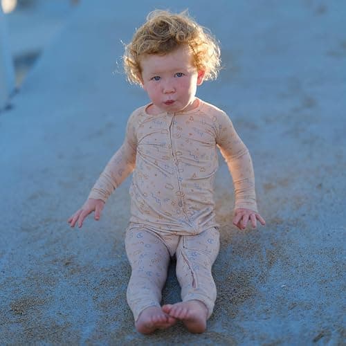 Organic Baby Bamboo Rompers with 11 Signature Prints - Infant Zipper Jumpsuits - 0-3 Months - Milestones thumbnail 7