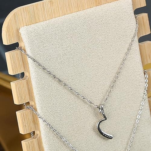 TANG SONG Natural Color Bamboo Flannelette Soft Mat Multiple Necklace Display Stand Necklace Bracelets Chains Organizer Holder for Home (Beige) thumbnail 5