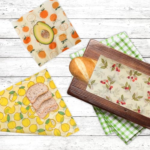 Reusable Beeswax Wrap - 9 Pack Beeswax Wraps for Food, Eco-Friendly Beeswax Food Wraps, Bread Sandwich Wrapper - Organic, Sustainable, Zero Waste, Reusable Plastic-Free Food Storage Wrap, 1XL, 3M, 5S thumbnail 6
